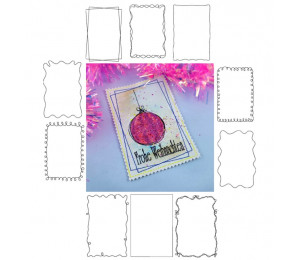 ADVENTSKALENDER 22. Dezember - Stickserie - ITH Postkarte Doodle Rahmen Vol. 2